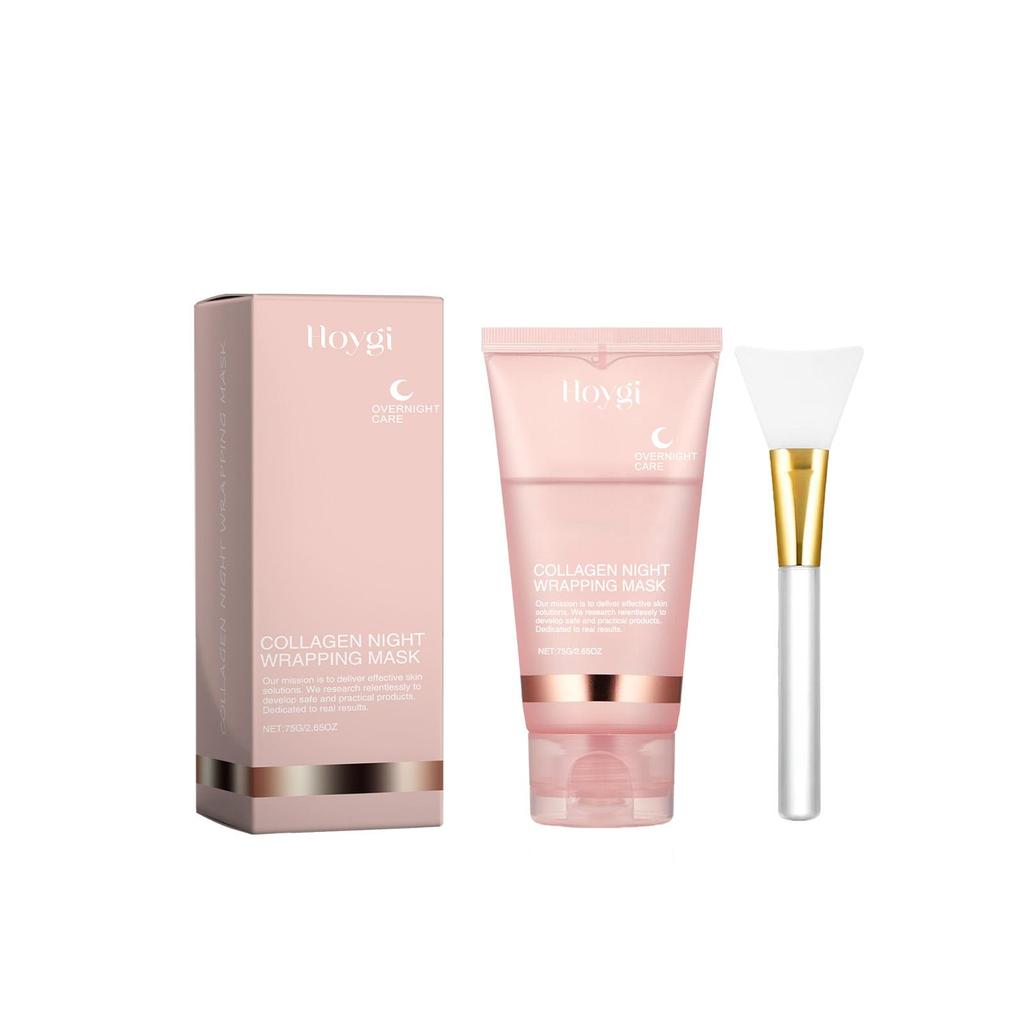 Hydrolyzed Collagen Overnight Facial Mask Wrapping Peel-Off Mask Hydrating Firming Mask for Elasticity Reduces Sagging Dullness