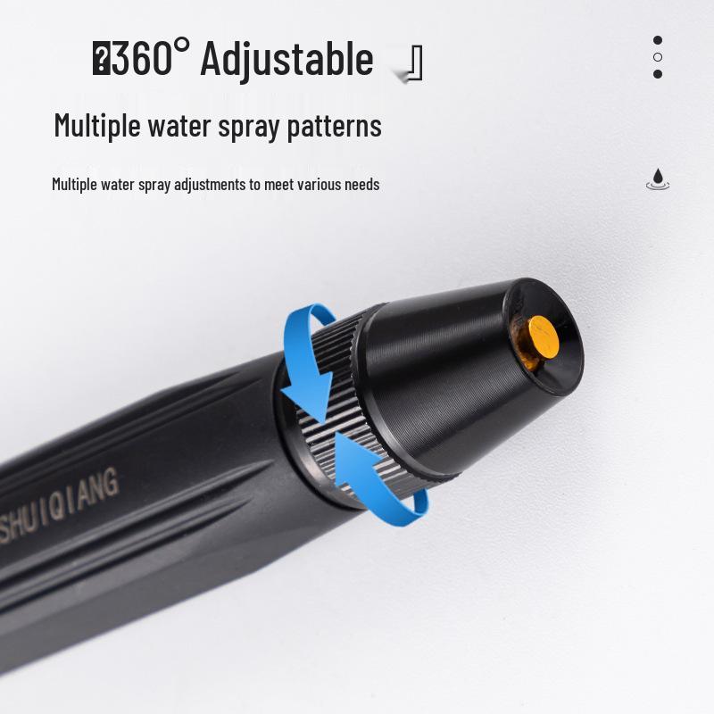 Black King Kong High-Pressure Alloy Water Gun - Straight Nozzle for Gardening & Car Washing