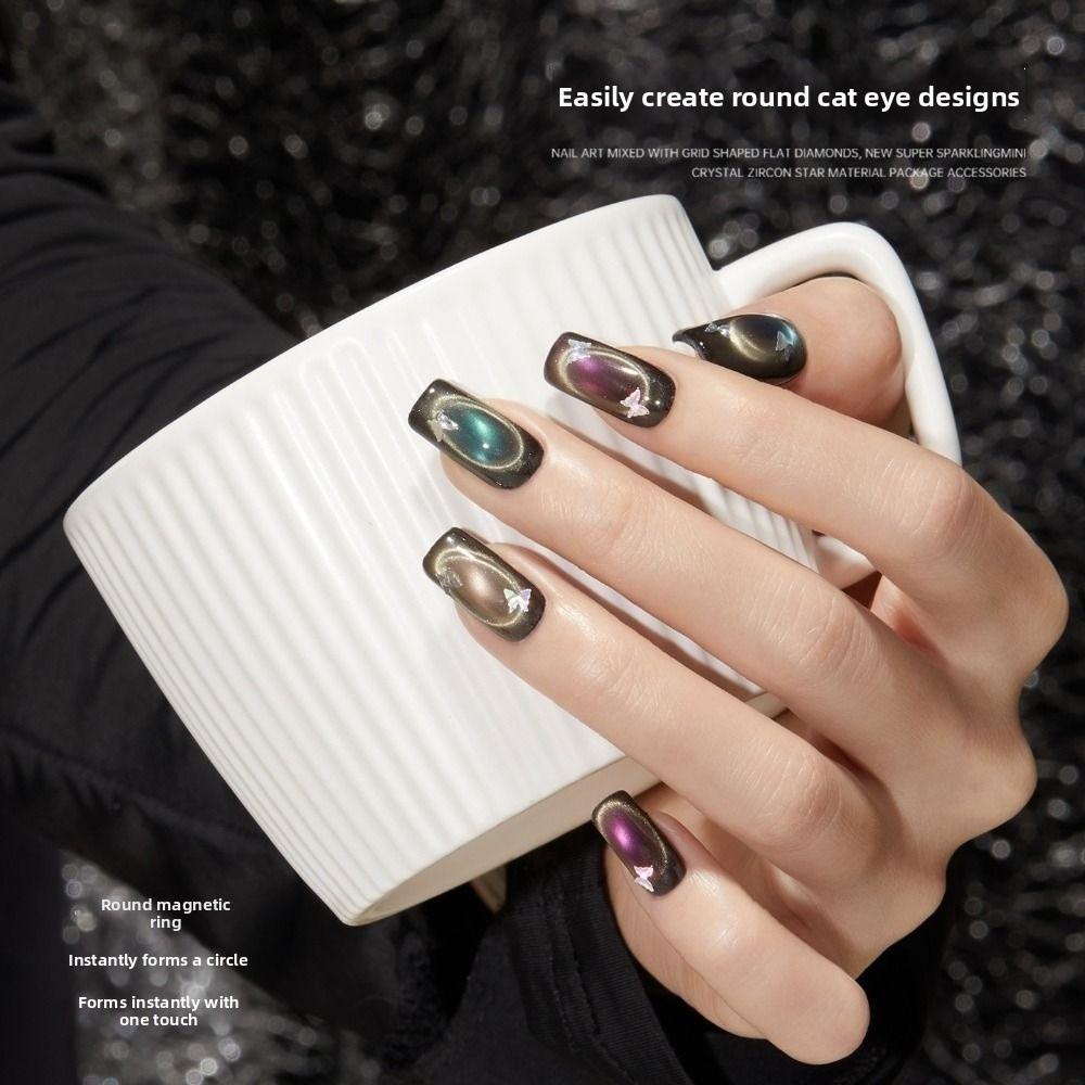 DIY Hollow Cat Eye Magnet Uniform Magnetic Force Nail Magnet Manicure Tool  for Gel Nail Polish