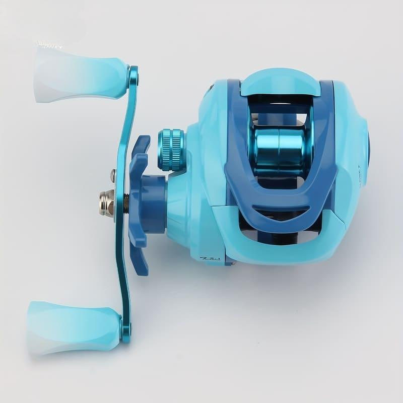 Spinning Fishing Reel Light Blue Aluminum Ergonomic Handle Smooth Drag System Suitable for Fresh and Saltwater Fishing Durable Fishing Tackle