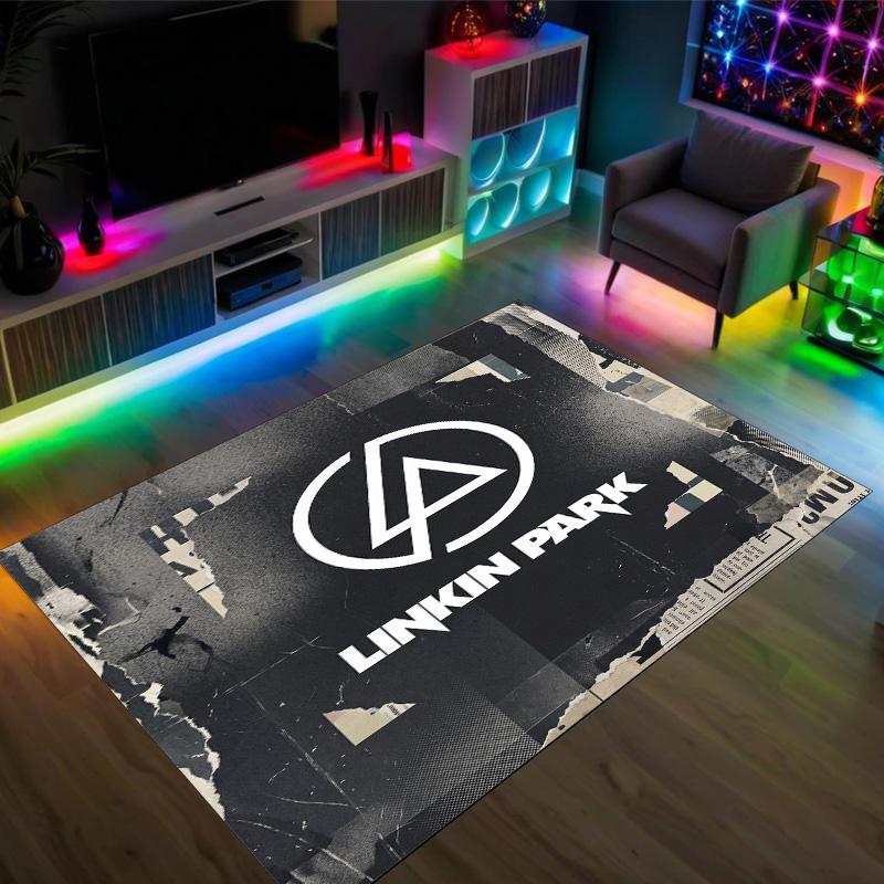 Linkin Park Design Crystal Velvet Carpet Cozy Non?Slip Printed Rug For Bedroom Living Room Entrance