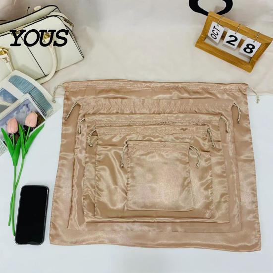 Organizing Bag for Home Storage Silk Dust Cover with Drawstring, Satin Handbag Organizer, Protective Case Delicate Purses Wear Resistant Solid