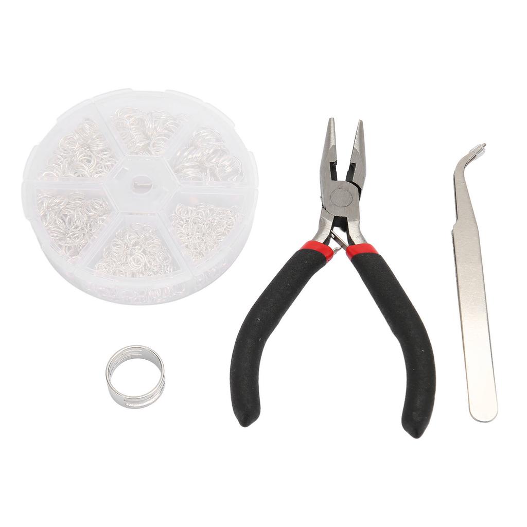 Jump Rings Assorted Size Smoothing Colorfast Sturdy Alloy Steel Jewelry Making Rings with Pliers