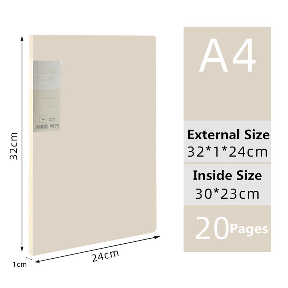 A4 File Folder Display Book 20/30/40/60 Pages Transparent Insert Paper Document Organizer Bag Office School Supplies Quality