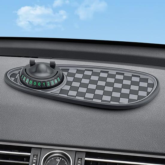 Car Anti Slip Pad Car Phone Holder with Night Glow Number Display Rotatable Dashboard Mount for Most Cars