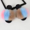 New Girls Fur Slippers Sandals Shoes Soft Luxury Women Lady Slides