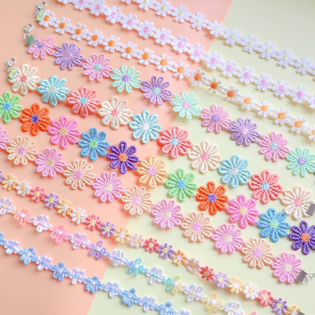 Floral HyunA Style Choker Necklace - Colorful Spring & Summer Korean/Japanese Jewelry