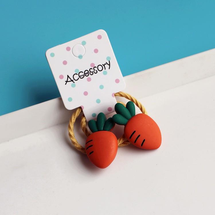 2PCS New Cartoon Cute Cherry Radish Princess Headwear Kids Elastic Hair Bands Children Hair Ties Ropes Girls Accessories Baby Headdress