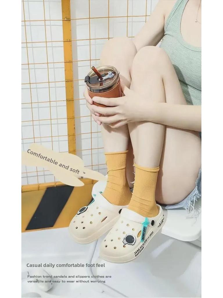 Papuci de plajă pentru bărbați 2025 cu talpă groasă, cu degete închise, antiderapați