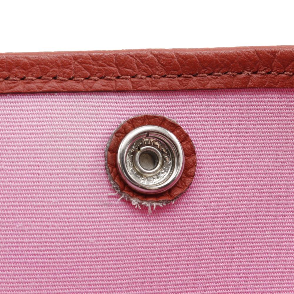 HERMES Garden party PM Tote Bag Pink / red Towar Officier Women Used