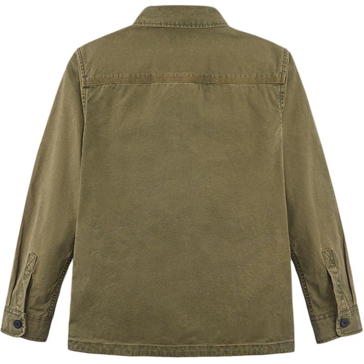 Timberland Simple Brand Logo Loose Outdoor Work Casual Long Sleeve Shirt Men Shirts Dark-Olive-Green A44SB-302