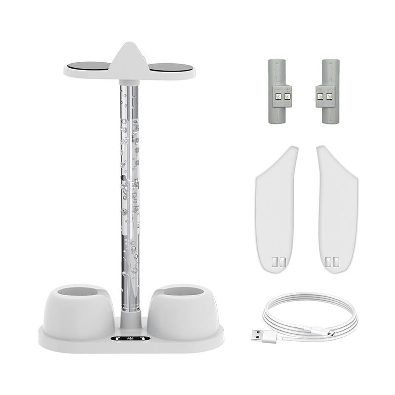 

Подходит для зарядных устройств Meta Quest 3 Подходит для зарядной док-станции Meta Quest 3 Кронштейн для хранения с подсветкой RGB Package size:11*9*24.2cm белый