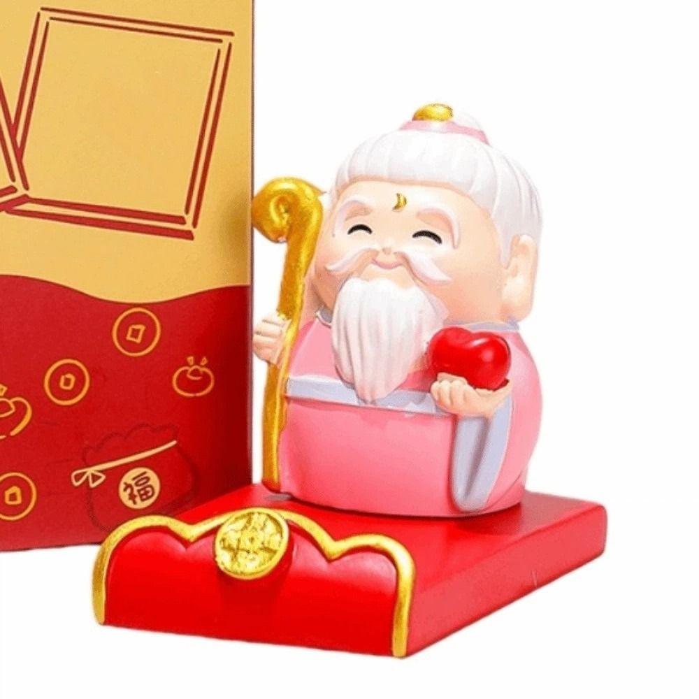 Resin Chinese Wealth God Ornament Chinese God Guanyin Chinese New Year Figurines Tathagata Festival Decorative Statue