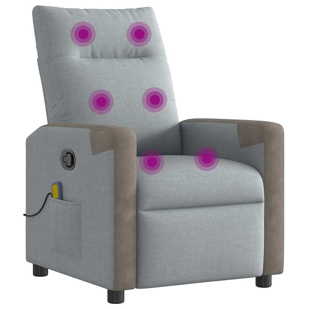 Massage Chair Light Grey Fabric