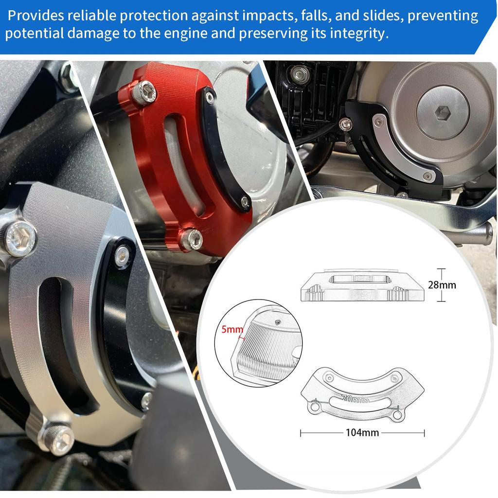 Midimttop Left Crankcase Guard, Engine Cover, Engine Guard, Engine Stator Crash Guard Cover Fits