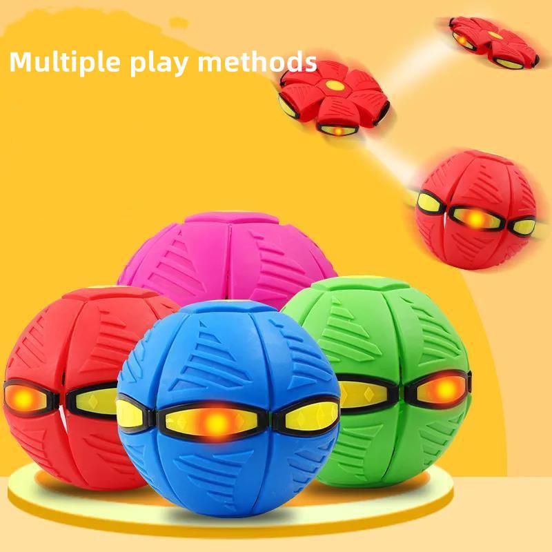 New Arrival Flashing Disc Ball Toy Elastic Bouncing Ball For Stress Relief Parent-child Interaction Plastic Material 25*25*5 Spec