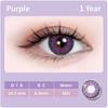 Color Contact Lenses 1 Pair for European Blend Effect Green and Purple and Gray Eyes 14.5mm Yearly Use Soft Lens