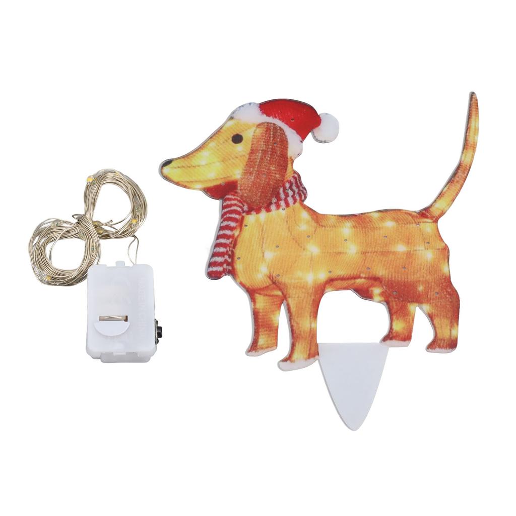 Christmas Dog Yard Decor Light Up with String Light Cute Acrylic Outdoor Animal Decorations for