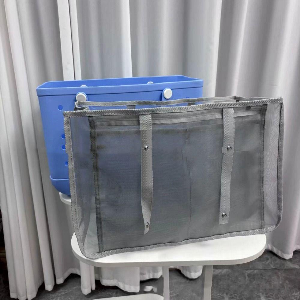 Sanddichter Strandtaschen-Organizer-Einsatz Atmungsaktiver Griff Schnallen-Netz-Aufbewahrungsbeutel Große Kapazität Transparente Einsatz-Trennbeutel