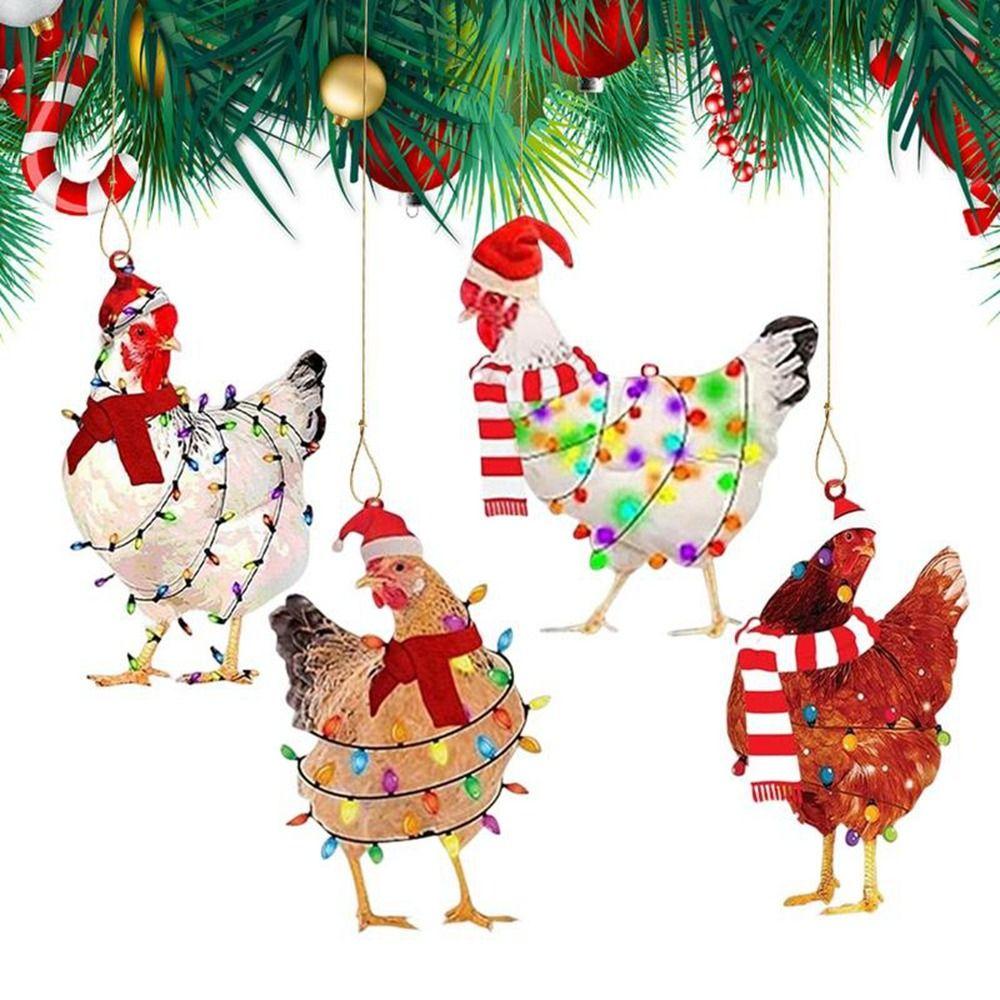 

Wooden Animal Hanging Pendant Funny Christmas Tree Pendant for 5pcs Festival