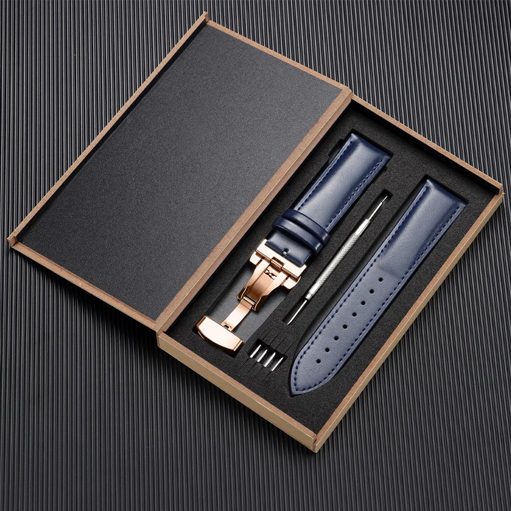 Echtes Leder Uhrenarmband 12/13/14/15/16/17/18/19/20/21/22/23/24mm Armbänder Herren und Damen Business Armbanduhr Armband mit Box