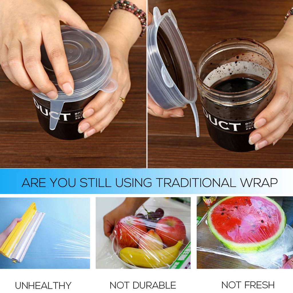 Food Grade Silicone Sresh-Keeping Cover Stretched Fruit Plastic Wrap Bowl Cover