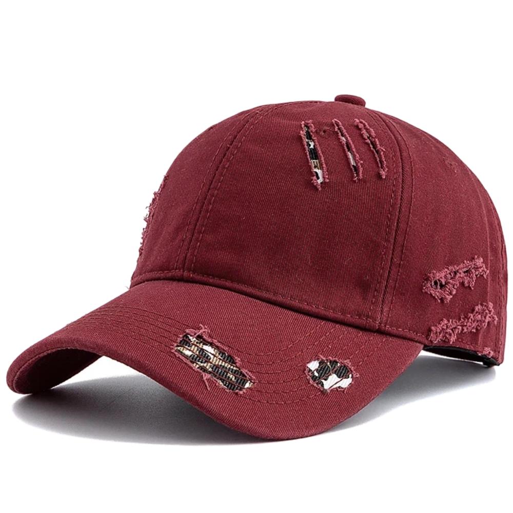 New Style Women's Vintage Distressed Baseball Cap Leopard Print Ripped Sun Hat Casual Streetwear Outdoor Cap