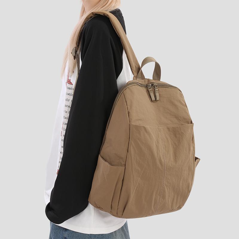 Women's Large Capacity Backpack Men Solid Color Backpack Student Schoolbag