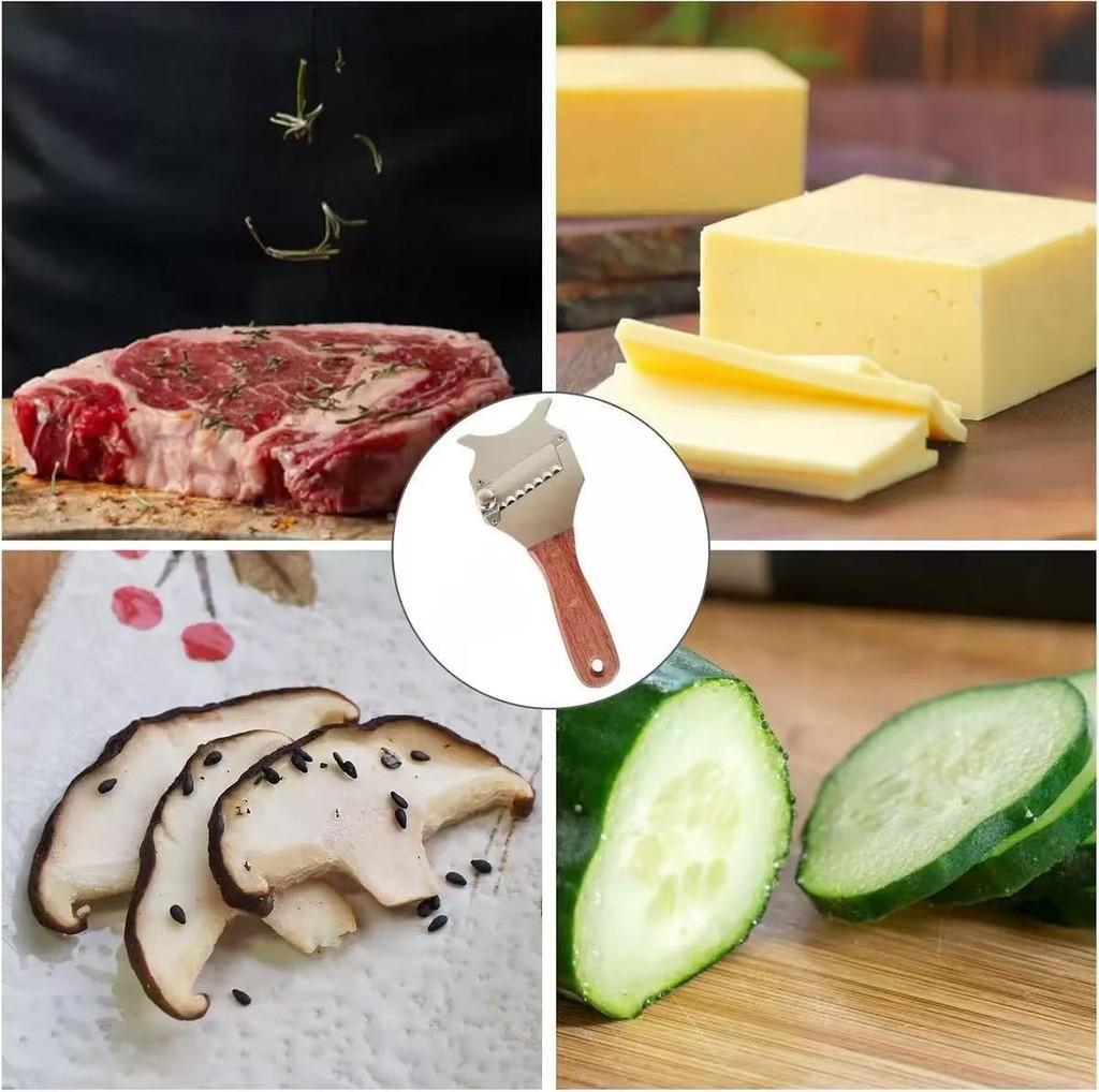 Modern Stainless Steel Truffle Slicer With Wooden Handle Multifunction Cheese And Chocolate Cutter For Gourmet Cooking
