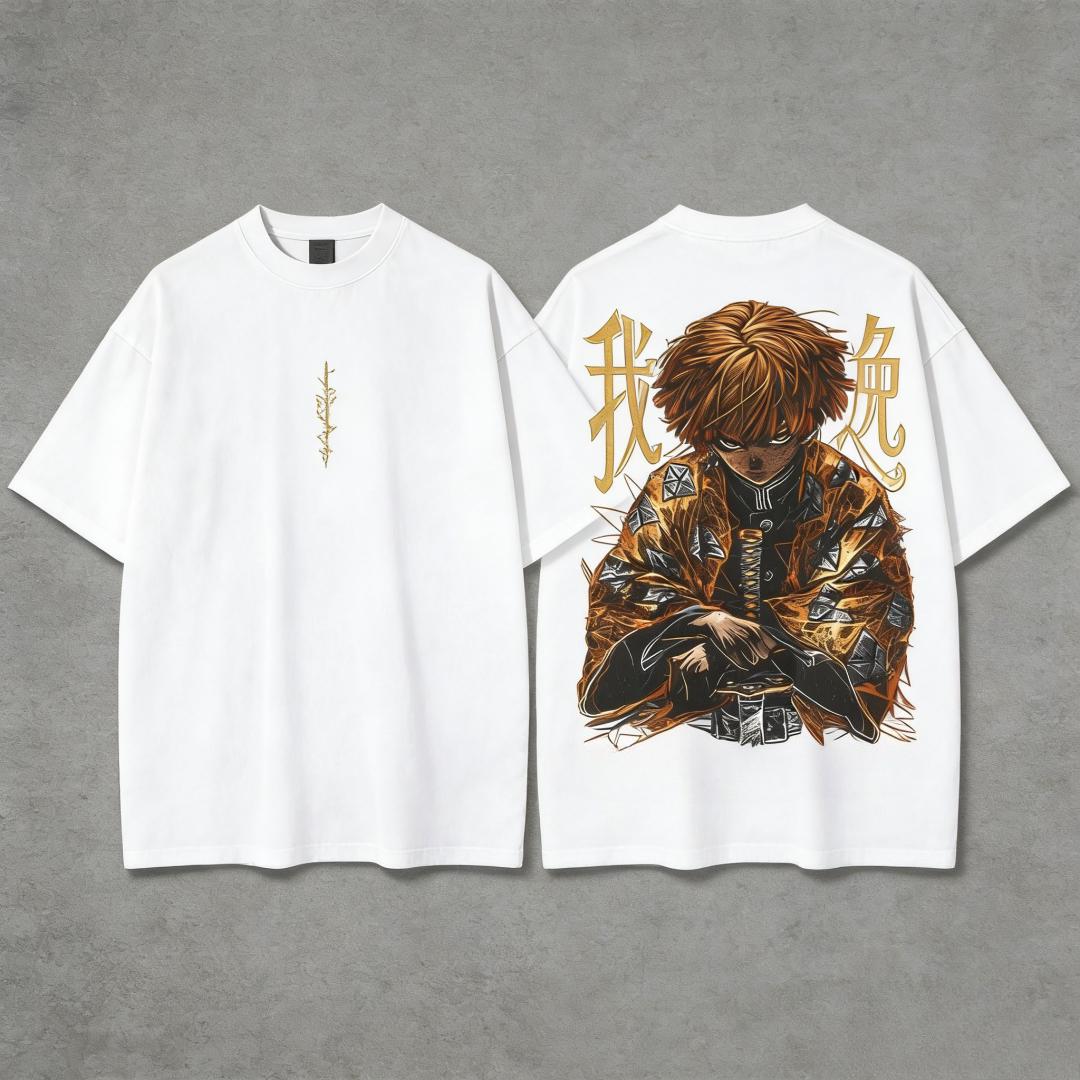 Demon Slayer Anime Summer NewTshirt cotton Zenitsu Agatsuma unisex leisure Harajuku Short sleeve loose YK shirt M