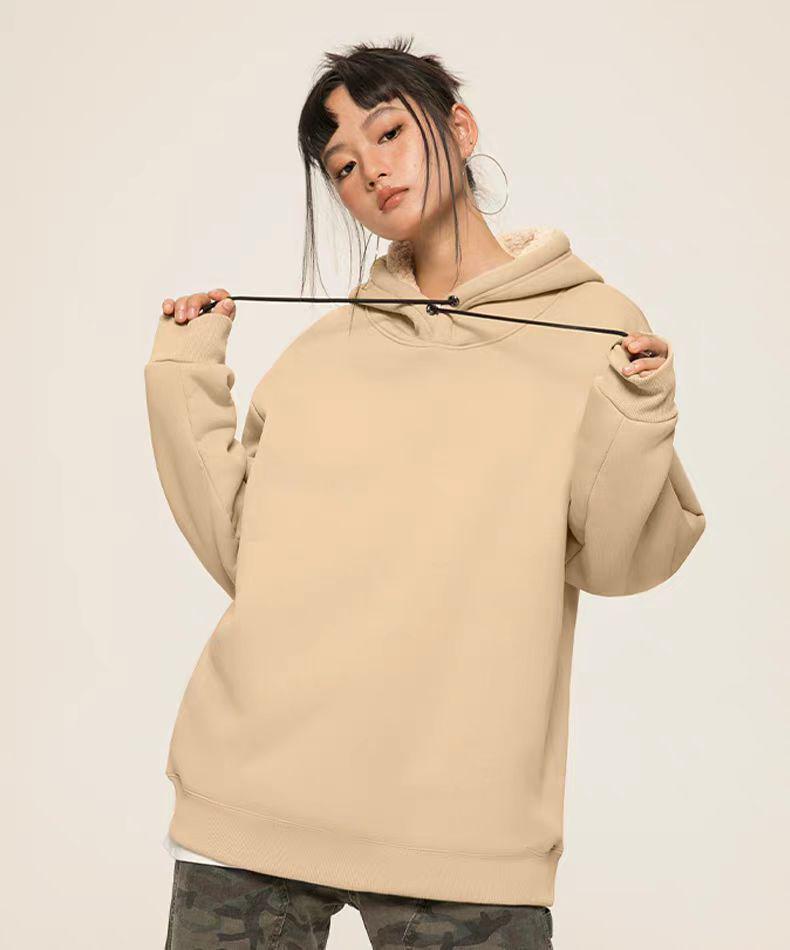 Men's Lambswool Hoodie - Plus Velvet, Thick, Loose Fit, Cold-Resistant, Hooded Jacket for Teens (Autumn/Winter)