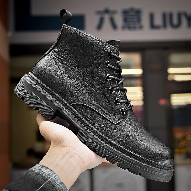 

High-end Martin boots men s leather soft-soled high-top shoes outdoor casual shoes 38