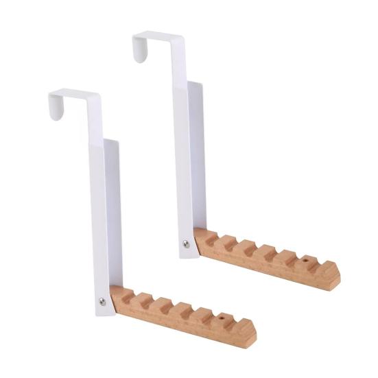 Foldable Over-the-Door Hook Rack with 6 Swivel Hooks Portable No-Drill Organizer for Travel Hotel Home Non Slip Door Hanger for Clothes Towels Bags