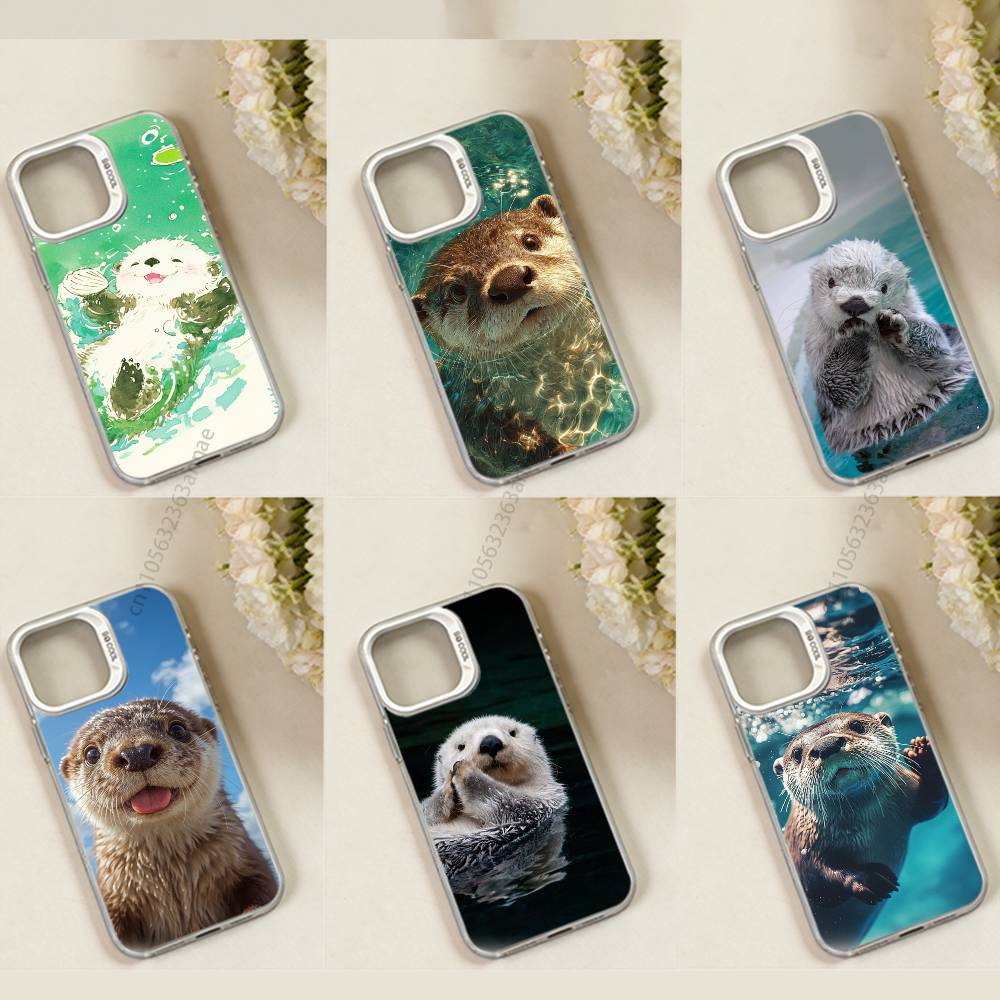 Sea Otters Animals Cute phone Case for iPhone 17 11 12 Pro Max Plus Mini Air SE 16e 14 15 16 13 Soft Shell