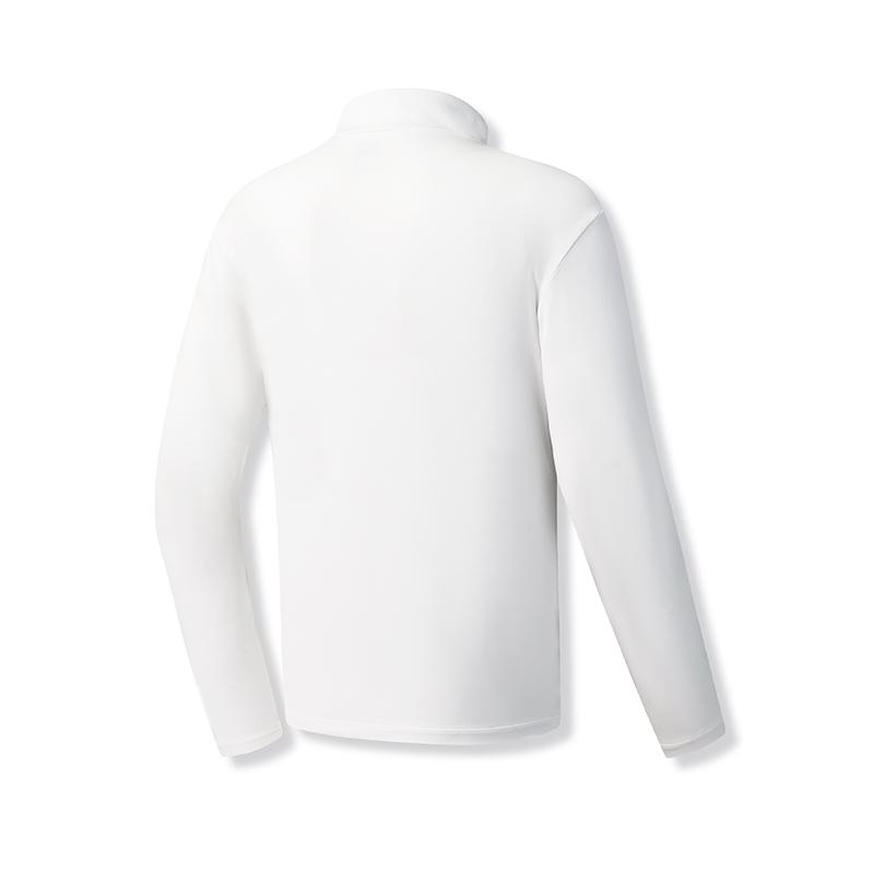 Fila Tennis Casual Sport Simple Half-Zip Knitted Long Sleeve T-Shirt Men Tops Jade-White A11M543203FWT
