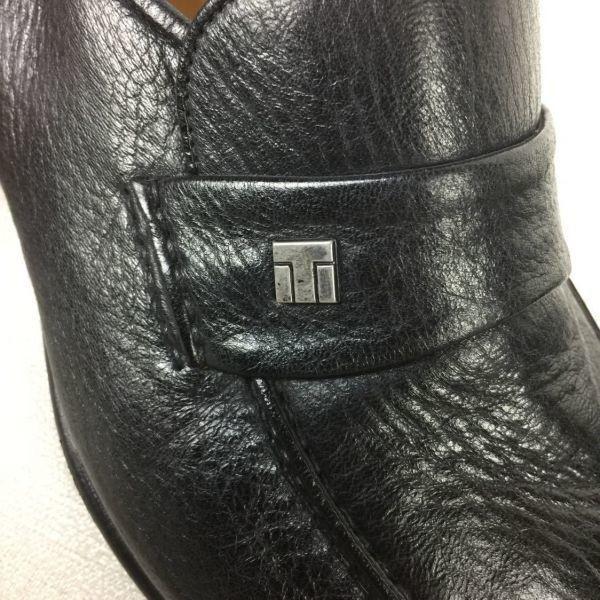 a.testoni Made in Italy Vintage Coin Loafer Leather Slip-on Shoes Black size 7 25.5 Men's(USED)