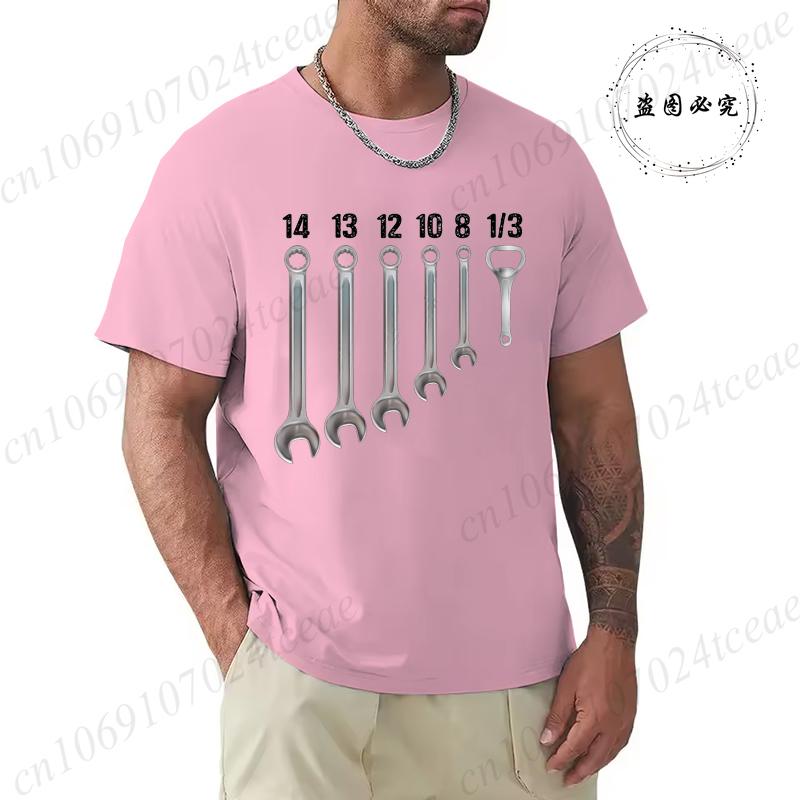 Men Summer Clothing Fashion Casual T-Shirts Keys Mechanic Beer Opener Humor Alcohol Beers Cars Motorcycles Print Sports T-shirt