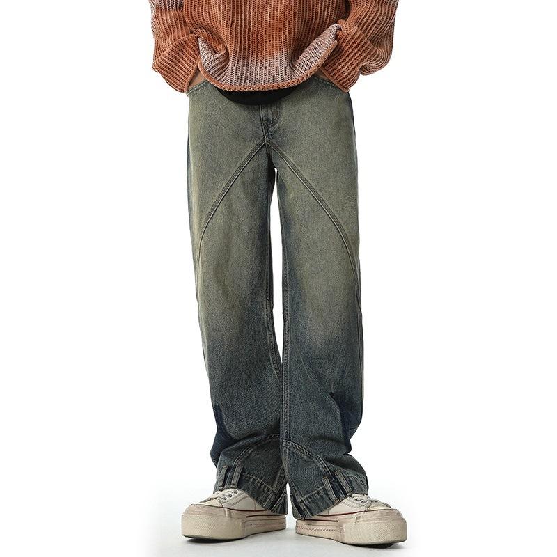 

Американские джинсы с высокой посадкой, свободные прямые, с градиентом, в стиле ретро, широкие брюки 2XL синий