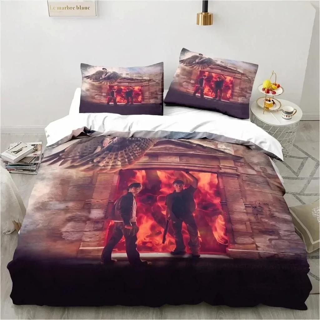 Nadzwyczajny Zestaw Pościeli z Logo Poszwa na Kołdrę Zestaw do Łóżka Poszwa na Kołdrę Poszewka na Poduszkę Kołdra Rozmiar King Queen Chłopcy Dorośli Zestaw Pościeli