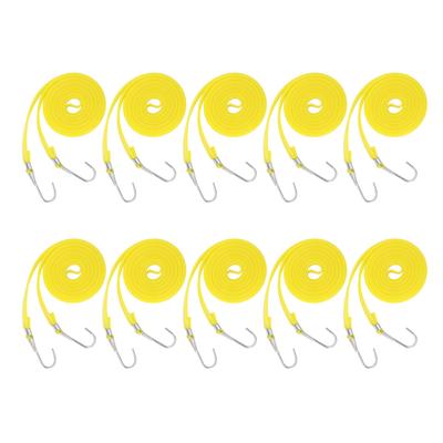 10 SZTUK Zewnętrzna Guma Bungee PEP Szerokość 2 cm Wytrzymała Guma Bungee Pasek Mocujący Lina do Transportu 2,5 m 8,2 stopy