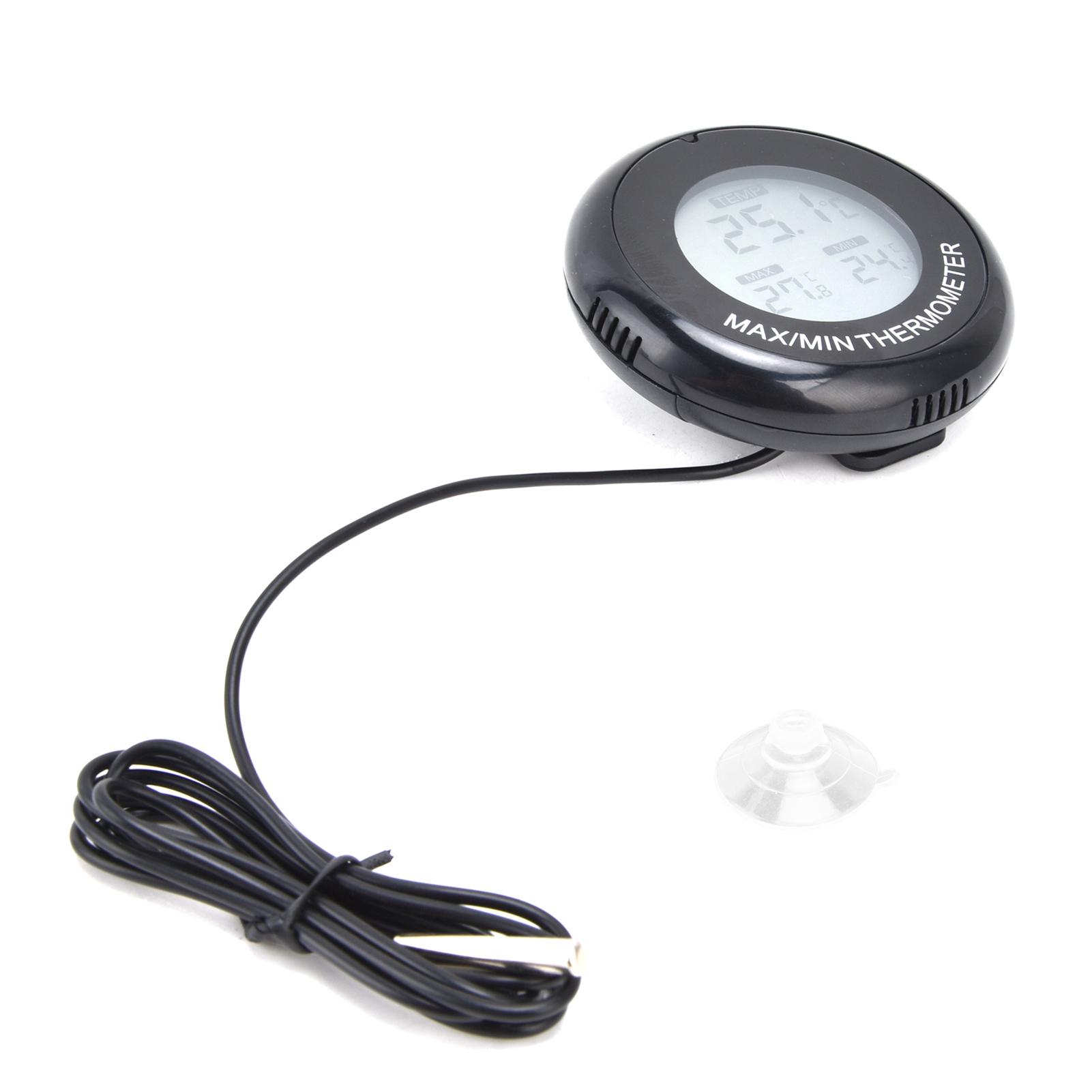 

Digital LCD Round Thermometer Magnetic Suction Cup Temperature Meter for Reptile Box Fish Tank