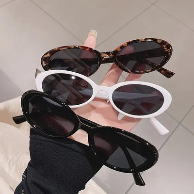 1pc Vintage Oval Sunglasses Women Luxury Brand Designer Small Oval Sun Glasses Retro Black Red Glasses Ladies Goggle