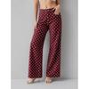 Polka Dot Loose Fit Mid-Rise Straight Leg Denim Jeans Women Comfortable Casual Style