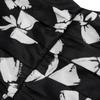 MO&Co. Bowknot Print Ruched Backless Puff Sleeve Crop Top