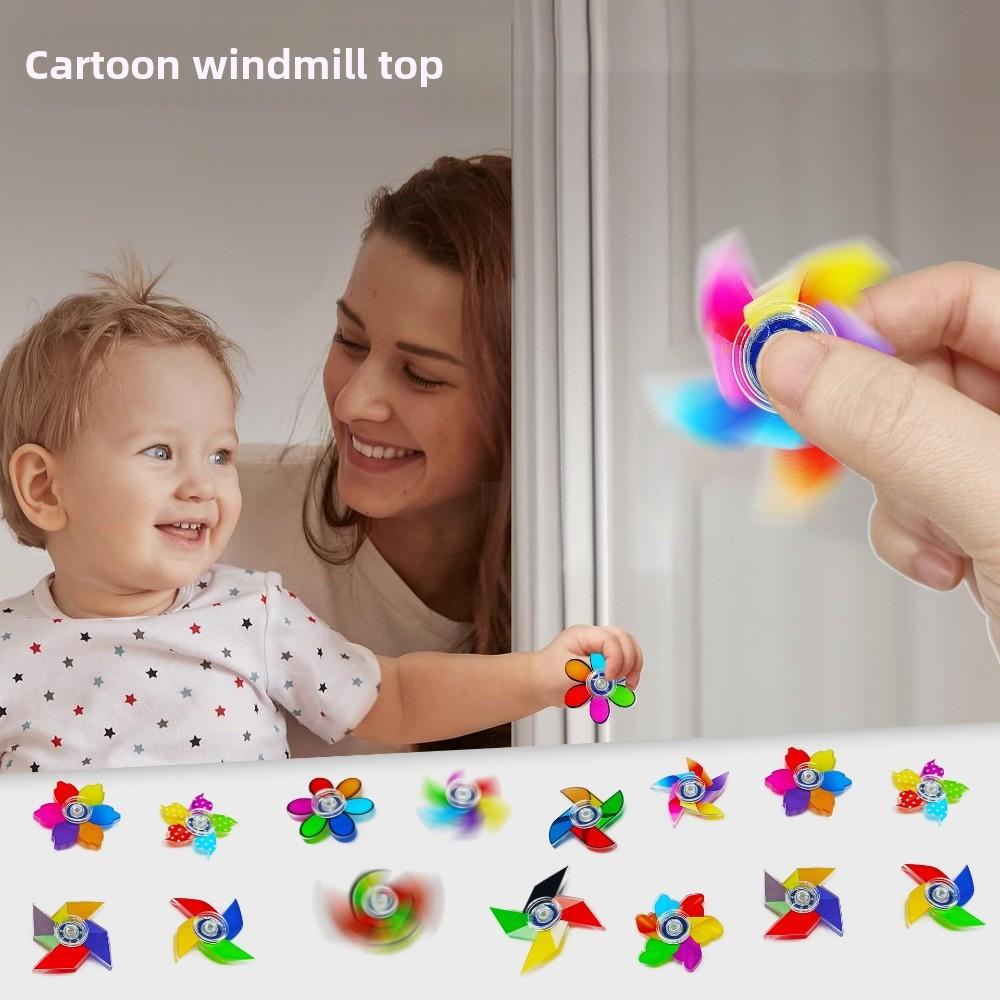 15pcs Windmill Small Top Fidget Spinner Colorful Fingertip Top Guest New Year's Gift Kindergarten Prize Stress Relief Toy