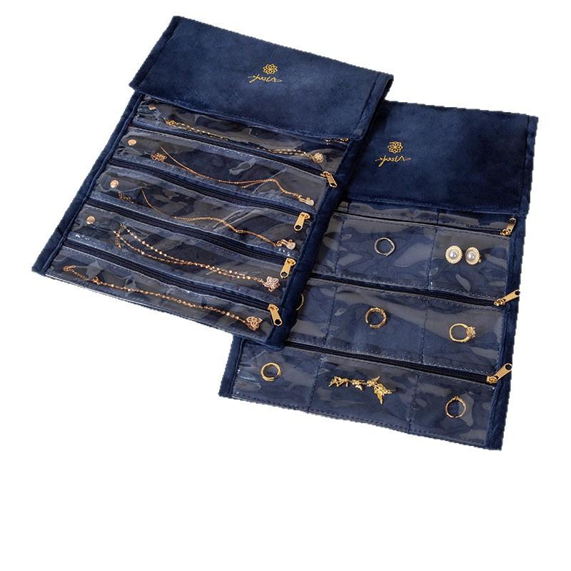 Necklaces Rings Earrings Bag Luxurious Jewelry Storage Roll Velvet Jewelry Bag Modern Travel Jewelry Organizer For Handbag Gift