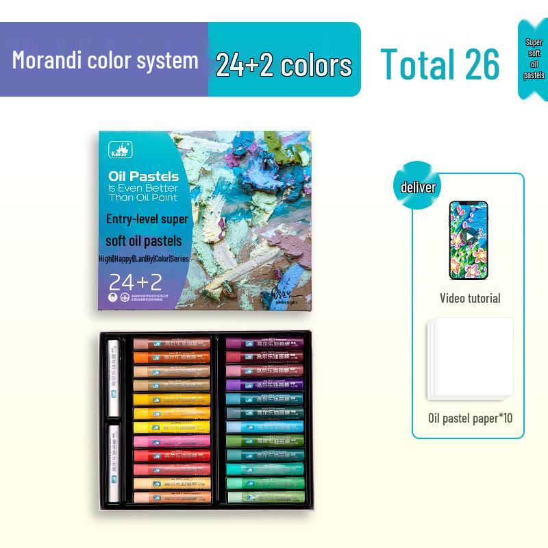 Gaole Super Soft Oil Pastels - Full Set (24/48 Colors), Classic Macaron for Kids, DIY Heavy Color Sticks