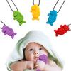 Baby Teether Lovely Soft Safe Food Grade Cartoon Shape Wear-resistant Compact Cute Dinosaur Toddler Teeth Training Toy Daily Use