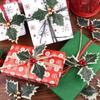 10 pezzi di bacche di agrifoglio natalizie con foglie verdi fai da te ghirlanda fiori finti artificiali bacche rosse decorazione per albero di Natale