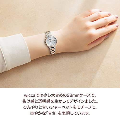 Citizen Watch Wiccan Solar Tech Radio Watch Waterproof Date White KS1-830-11 Women's Silver